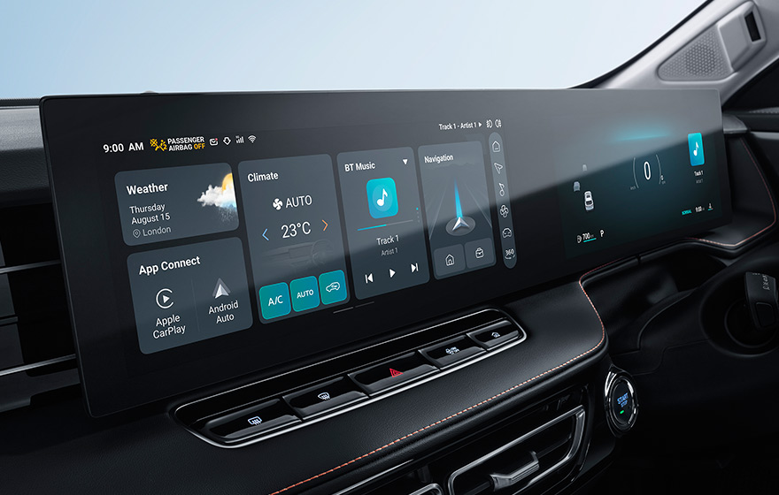 Dual 12.3-Inch Floating Technology Screens<br/>Deliver precise driving and entertainment information, creating an immersive digital experience.